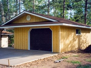 newly built one door garage